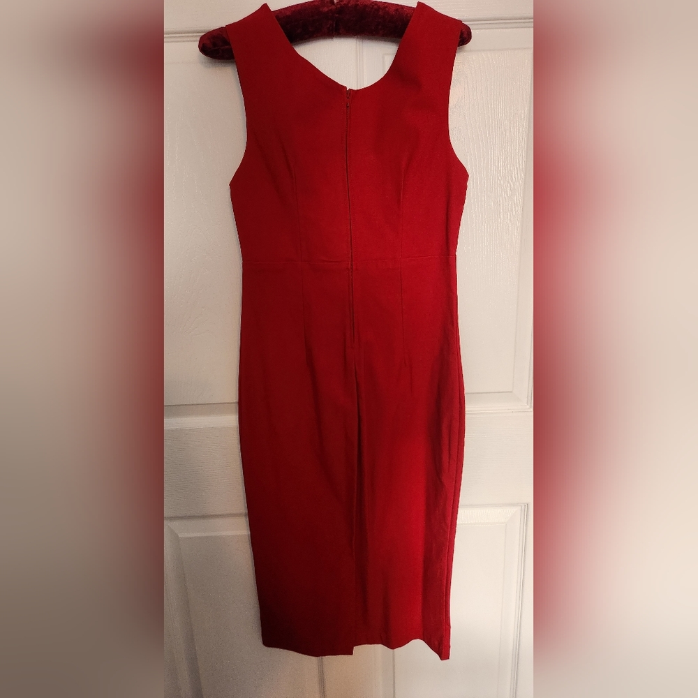 Red Deep V neck XL body con dress